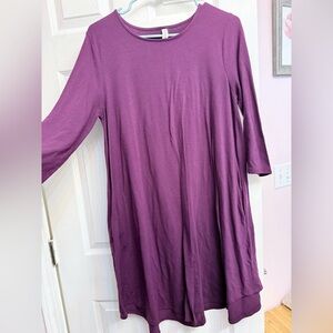 Purple Long Sleeve Dress